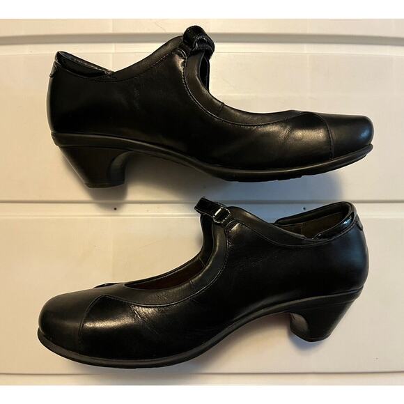 Naot Dashing Mary Jane Shoes Women’s Sz 8 Black Leather Comfort Heel Pump Career - Picture 9 of 11